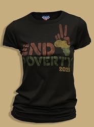 Junk Food Omni Peace End Poverty Washed Black Juniors/Ladies T-shirt Tee