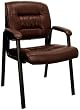 Top Grain Burgundy Leather Guest / Reception Chair