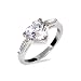 Eve's Addiction Heart Shaped CZ Sterling Silver Promise Ring