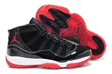 NIKE JORDAN 11 RETRO MENS 378037-010 BRED (10.5, BLACK / VARSITY RED - WHITE)