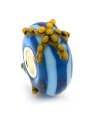 Jewelry: Pro Jewelry .925 Sterling Silver "Raised Starfish w/ Blue Swirls" Glass Charm Bead for Snake Chain Charm Bracelet - Pro Jewelry