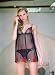  : 2 PC. Sheer babydoll with vivid rose embroidery, and matching G-string.
