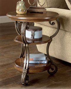 Traditional Medium Brown Nestor Chair Side End Table