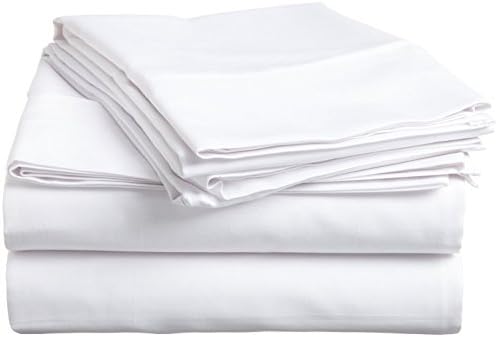USA Maine Made CinchFit® SPLIT KING Adjustable Bed Sheet Set WHITE 300 Thread Count 5PC 100% Egyptian Cotton