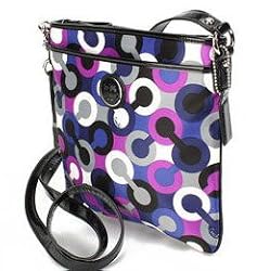 Coach Alex Signature Swingpack Crossbody Messenger Bag Purple Multi