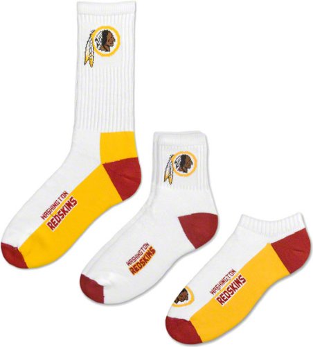 Washington Redskins Men's 3-Pair Sock Pack