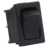 JR Products 12815 Mini Momentary On/Off 12V Black Switch