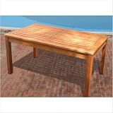 VIFAH V493 Outdoor Wood Conversation Table, Natural Wood Finish, 39 by 19 by 21-Inch On Sale