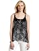 Awake Couture Women's Burnout Velour Tank with Trim and Lace
