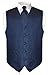 Vesuvio Napoli Men's Paisley Design Dress Vest & NeckTie BLACK Color Neck Tie Set for Suit Tux