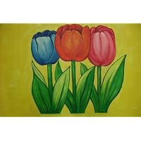 24X36 inch Floral Hand-painted Art Oil Painting Tulips