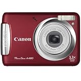 Canon PowerShot A480 Digital Camera, Red - Refurbished