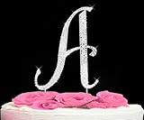 Letter A Swarovski Crystal Monogram Wedding Cake Topper Letter