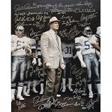 Dallas Cowboys 1970's Greats - Landry in Tunnel with Team - Autographed 16x20 Photograph