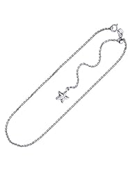 14 Karat White Gold Anklet 11 Inch Long