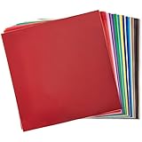 12 x 12 inch - 30 Sheets of Assorted Glossy Colors of Permanent Adhesive-Backed Vinyl for Craft Cutters, Punches and Vinyl Sign Cutters - Vinyl Ease V0101