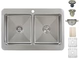 Ticor TR1800 Overmount Stainless Steel Double-Bowl Kitchen Sink
