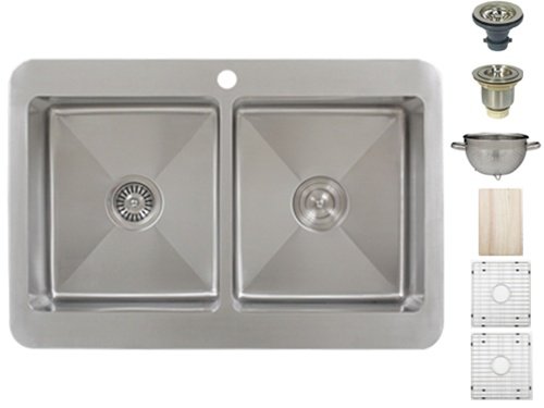 Ticor TR1800 Overmount Stainless Steel Double-Bowl Kitchen Sink