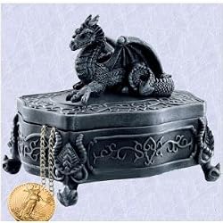 Gothic Medieval Dragon Lidded Jewelry Box (The Digital Angel)