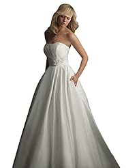 Strapless Sweetheart  Pleated Taffeta  Ball Gown  Dress