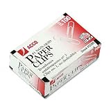 New ACCO Nonskid Economy Paper Clips Steel Wire No. 1 Silver 100/Box 10 Boxes/Pack Elliptical Shape