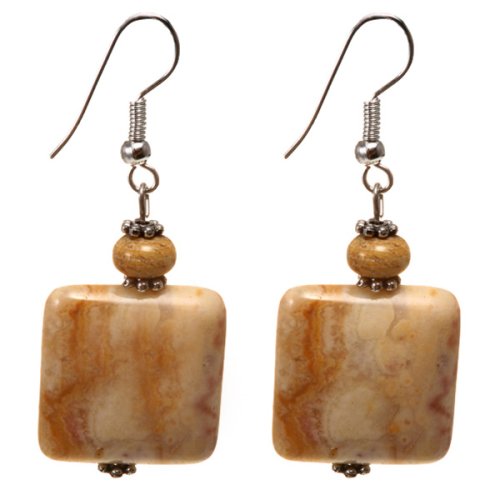 Handmade Fossil Coral And Silver Earrings
