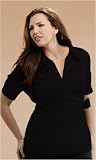 Plus Size Short Sleeve Sophisticate Wrap Blouse in Black