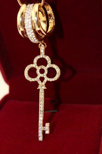 New Fashion National Gold Diamond Mouse Classic Chinese Knot Key Loop Long Charm Necklace Sweater Chain
