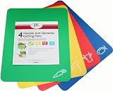 Probus set of 4 Flexible and Anti-bacterial Chopping Boards / Cutting Mats for Home and Catering Hygienic and safe