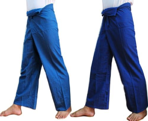 Best Seller "THAISMILE" (DOUBLE) 2 x Striped Thai Fisherman Wrap Pants Trousers