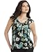 AGB Sleeveless Floral-Print Chiffon Top