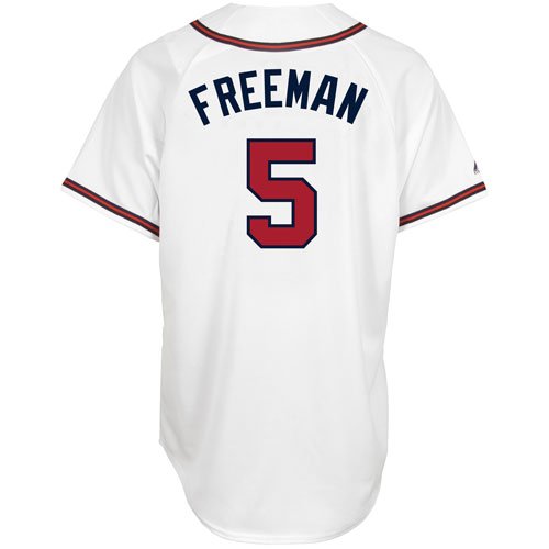 MLB Men's Atlanta Braves Freddie Freeman White Home Short Sleeve 6 Button Synthetic Replica Baseball Jersey Big & Tall Spring 2012  (White, XXX-Large)