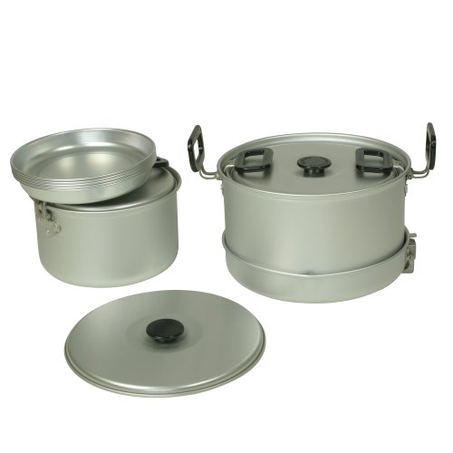 10T Woodman 12 Lot de casseroles et de poêles de camping Argent