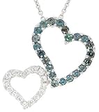 Natural Alexandrite and Diamond Pendant in 18 kt White Gold Valentines Gift - FREE Chain