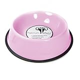Platinum Pets 1-Cup Embossed Non-Tip Puppy Bowl, Cotton Candy Pink
