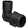 Thogus Polypropylene Tube Fitting, 90 Degree Elbow, Black, NPT Male x Barbed