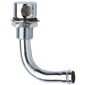 Moeller 90 Degree Elbow Chrome Plated Brass Thru Hull Vent Accommodates (5 8 I.D. Vent Hose) by