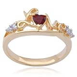 18k Yellow Gold Plated Sterling Silver Cubic Zirconia Love Ring
