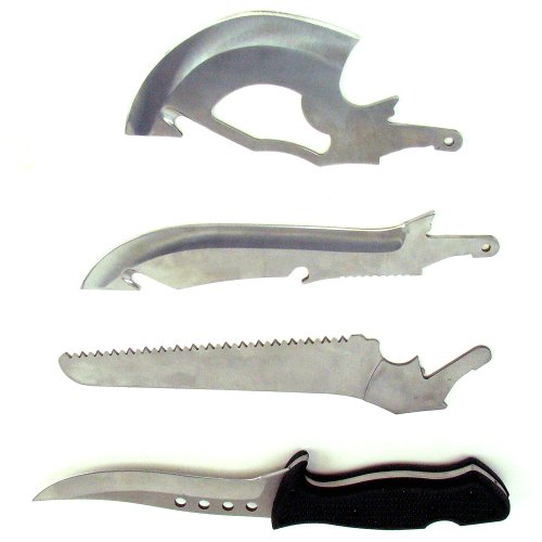 Trademark 4 In 1 Hunting Knife Set - Blade, Knife, Axe, and Saw Knives, Silver