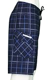Quiksilver Mens Lights On Plaid Boardshorts Black Plaid 4 Way Stretch