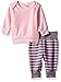 Hanes Ultimate Baby Flexy Adjustable Fit Jogger with Sweatshirt Set, Light Pink Stripe, 18-24 Months