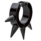 Stainless Steel Hip Hop Black Anodized Mens Huggie Awl Taper Hoop Earring Circle Punk Cool (17.5MM Length x 4MM Width)
