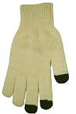 Boss Tech Products Cashmere Knit Touchscreen Gloves with Conductive Fingertips for Use with All Touchscreen Electronic Devices - Beige (BTP-GLV-LTBROWN)