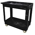 9T67BLA - Black Utility Cart - Two Shelves - 300lb.