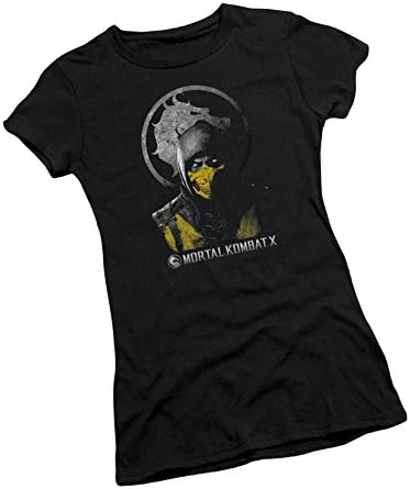 Scorpion Bust -- Mortal Kombat X Crop Sleeve Juniors T-Shirt, Medium