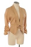 RUCHED SLEEVE WOVEN BLAZER