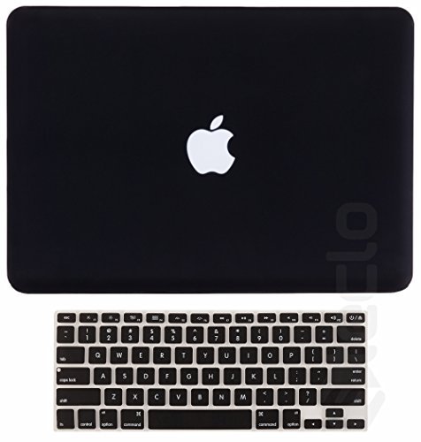 Steklo - 2in1 BLACK Rubberized Hard Case &amp; Keyboard Cover for MacBook Pro 13.3" Retina Display (Models: A1502 and A1425) - BLACK
