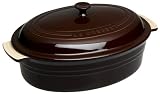 Le Creuset Stoneware Covered Oval Dish, Dark Chestnut