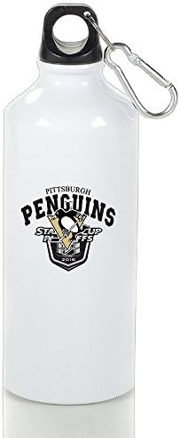 Pittsburgh Ice Hockey Team Logo Portable Aluminum Travel Water Bottle White With Carabiner Hook,400-600ml /6.5OZ