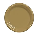 Gold Plastic Banquet Dinner Plates